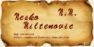 Neško Miltenović vizit kartica